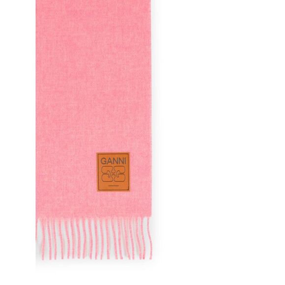 Ganni Pink Virgin Wool Scarf Women - Picture 3 of 3